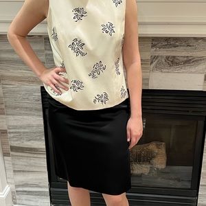 Suits office or cocktails, VINTAGE satin sheen pencil skirt